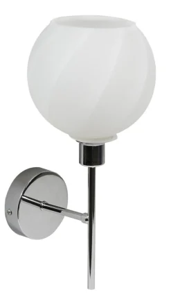 Kinkiet Raul 1x40W E27 chrom klosz biały