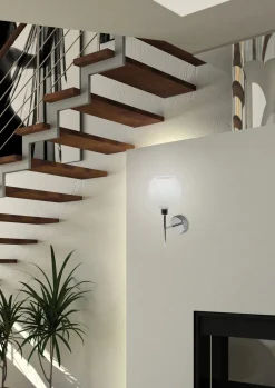 Kinkiet Raul 1x40W E27 chrom klosz biały