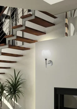 Kinkiet Raul 1x40W E27 chrom klosz biały