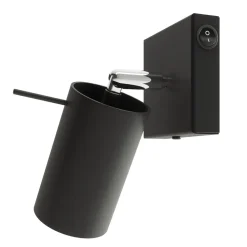 Kinkiet RING czarny z włącznikiem