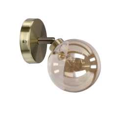 Kinkiet Rodia lampa patynowy 1x40W G9  klosz bursztynowy