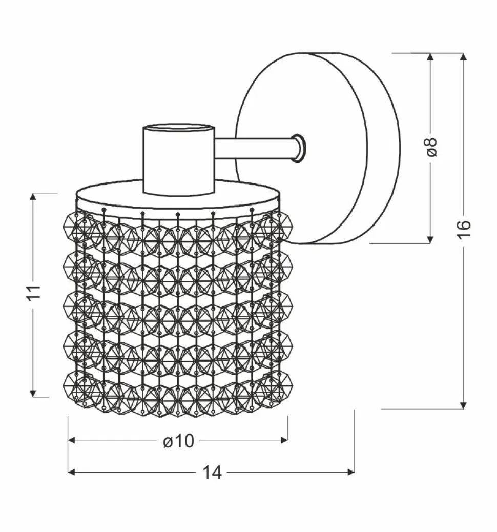 Kinkiet Royal 1x40W G9 chrom+kryształki