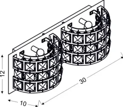 Kinkiet Saturn 12x30 2x40W G9 chrom