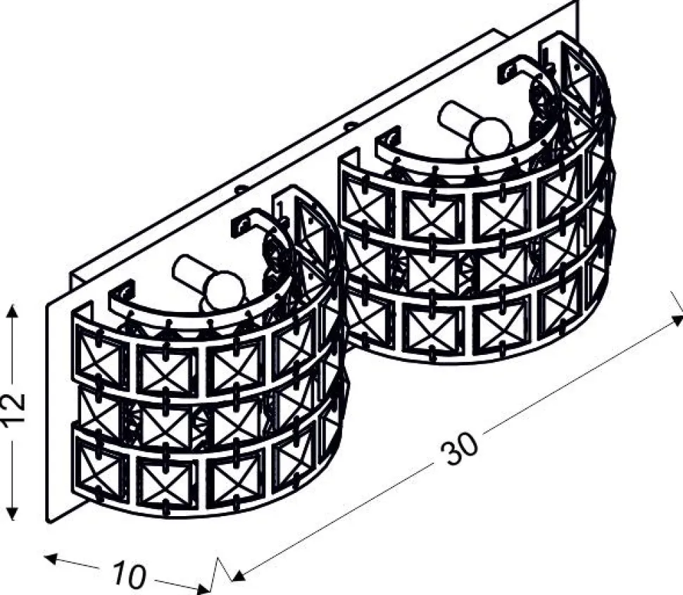 Kinkiet Saturn 12x30 2x40W G9 chrom