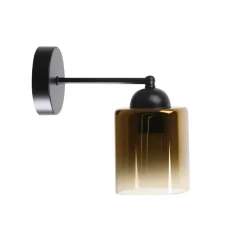 Kinkiet Serena lampa czarny 1x40 E27 klosz złoty