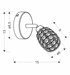 Kinkiet Shiba lampa chromowy 1x15W G9 klosz bezbarwny