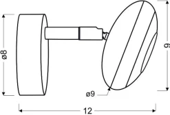 Kinkiet Skipper 1x6W LED cob główka okrągła 1e z przegubem kd system chrom