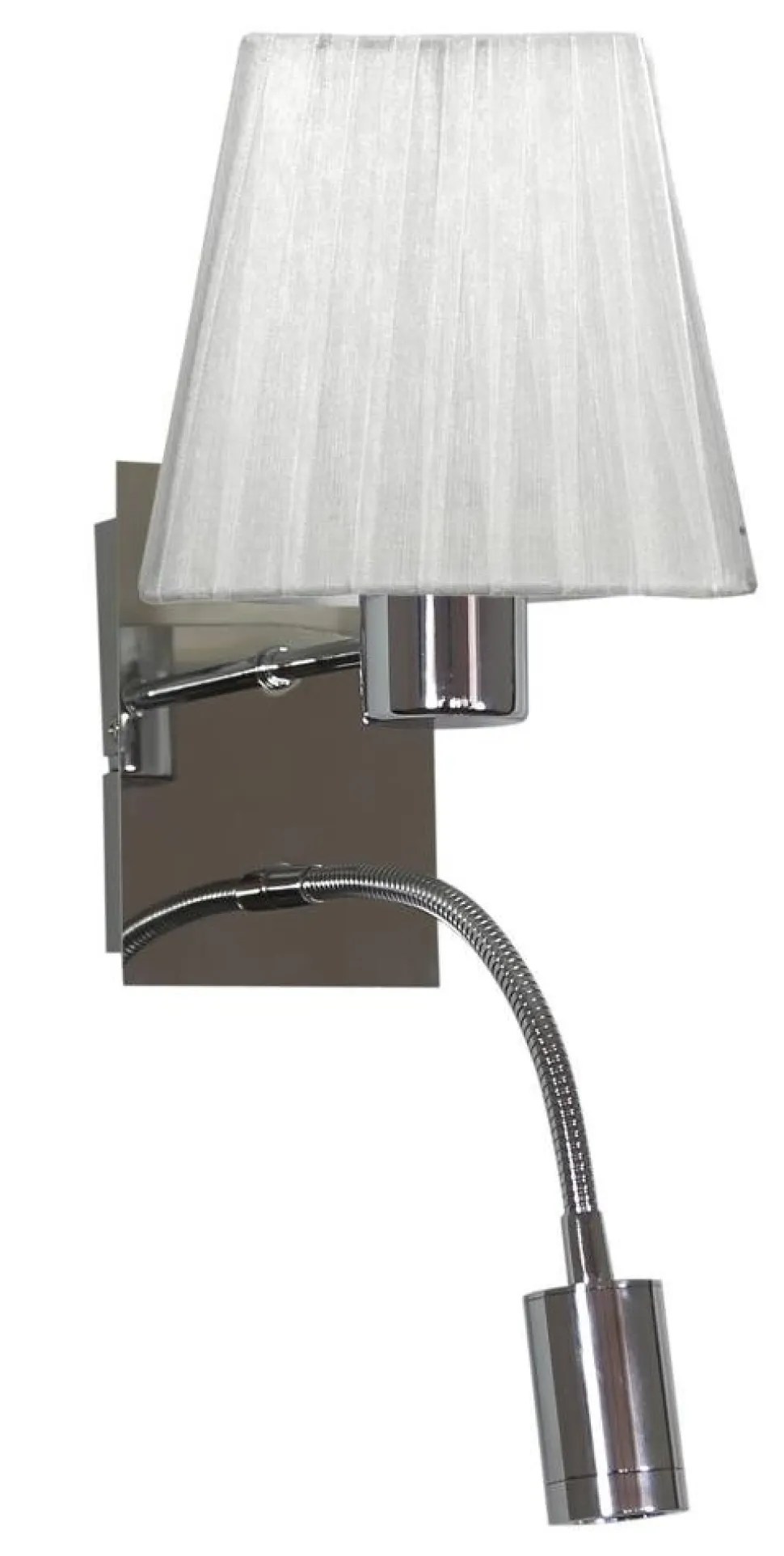 Kinkiet Sylwana 1x40W E14 + LED z wyłącznikiem chrom / biały kwadrat