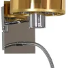 Kinkiet Sylwana 1x40W E14 + LED  z wyłącznikiem chrom / złoty