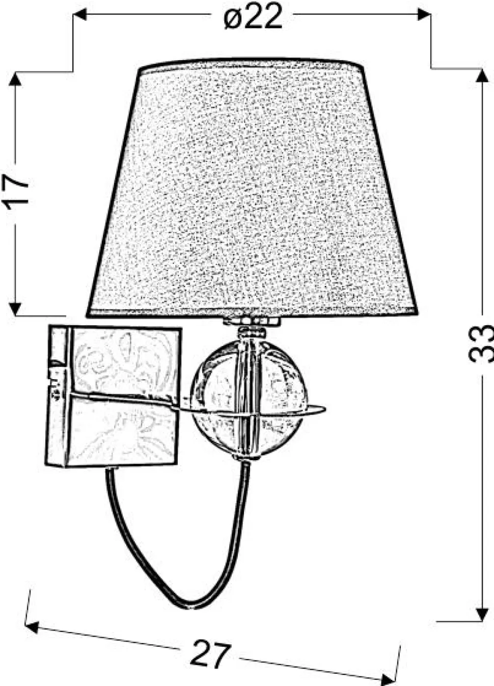 Kinkiet Tesoro 1x40W E14 kremowy jasny