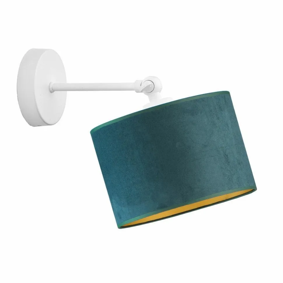 Kinkiet TETE GOLD biały, zieleń butelkowa