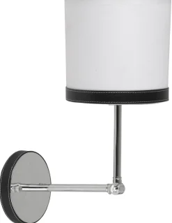 Kinkiet Tida 1x40W E14 chrom/abażur płótno/skóra