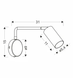 Kinkiet Tina lampa czarny 1x15W GU10
