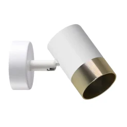 Kinkiet Tobi lampa biały 1x15W GU10  klosz biały+złoty