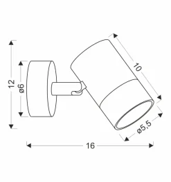 Kinkiet Tobi lampa biały 1x15W GU10  klosz biały+złoty