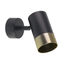 Kinkiet Tobi lampa czarny 1x15W GU10  klosz czarny+złoty