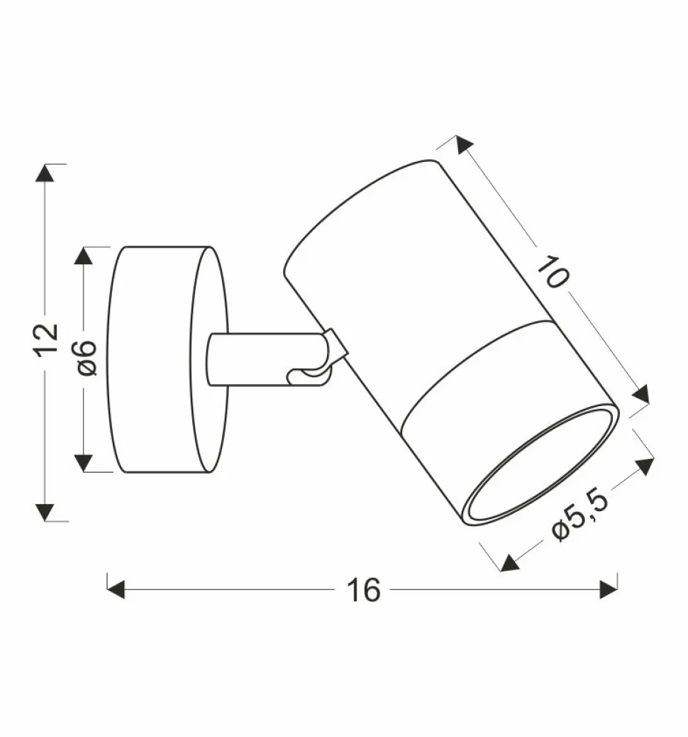 Kinkiet Tobi lampa czarny 1x15W GU10 klosz czarny+złoty