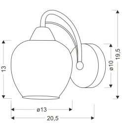 Kinkiet TOBIAS lampa chromowy 1x40W E27  klosz dymiony