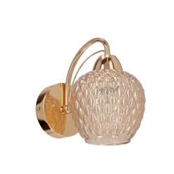 Kinkiet TOBIAS lampa patynowy 1x40W E27  klosz bursztynowy