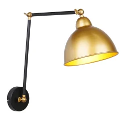 Kinkiet Truck lampa czarny+złoty 1x40W  E27 klosz złoty