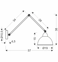 Kinkiet Truck lampa czarny+złoty 1x40W  E27 klosz złoty