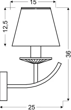 Kinkiet Valencia 1x40W E14 patyna 15x36