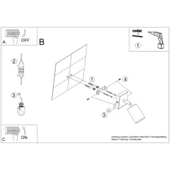 Kinkiet WINX czarny/chrom