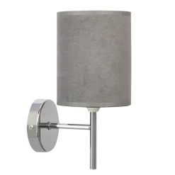 Kinkiet Yan lampa chromowy 1x40W E14 abażur grafitowy