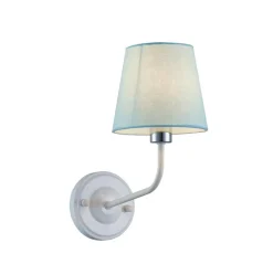 Kinkiet York biały, niebieski klosz