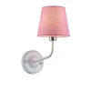 Kinkiet York biały, różowy klosz