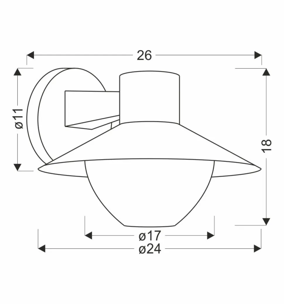 Kinkiet zewnętrzny Cosmos lampa ogrodowa 26x17cm czarny 1x40W E27 kosz okrągły IP44