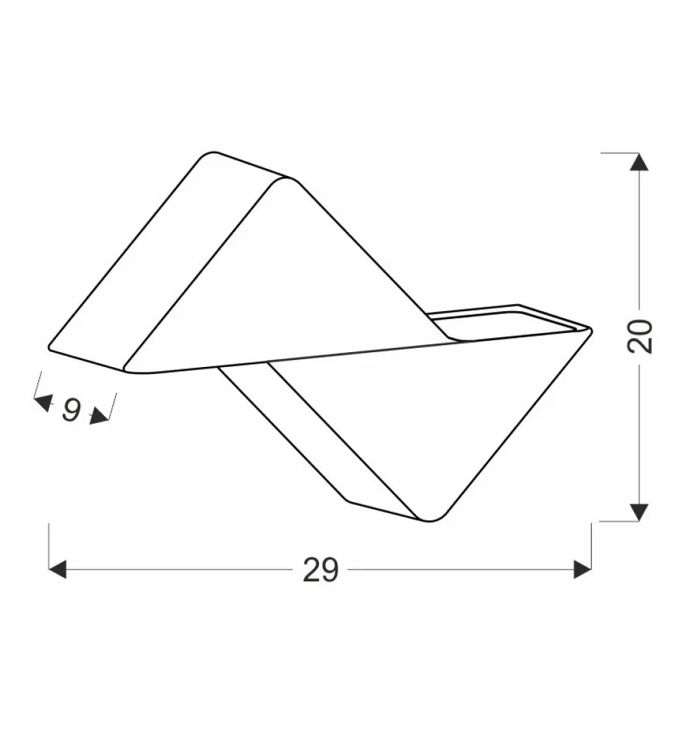 Kinkiet zewnętrzny Dracena lampa ogrodowa elewacyjna ukośny 29x20cm czarny 2x6W LED IP65