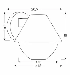 Kinkiet zewnętrzny Hendera lampa  ogrodowa 20,5x17,5 czarny 1x40W E27 klosz stożek IP44