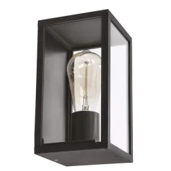Kinkiet zewnętrzny Hoya lampa ogrodowa elewacyjna prostokątna 12x22cm czarny 1x60W E27 IP44