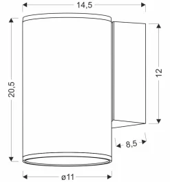 Kinkiet zewnętrzny Primula lampa  ogrodowa elewacyjna tuba 14,5x20,4cm czarny 1x60W E27 PAR30 IP65