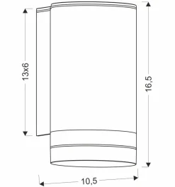 Kinkiet zewnętrzny Senecio lampa  ogrodowa elewacyjna tuba+ring 10,5x16,5cm czarny 1x35W GU10 IP44