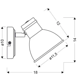 Kinkiet Zumba 1x40W E14 biały+czarny