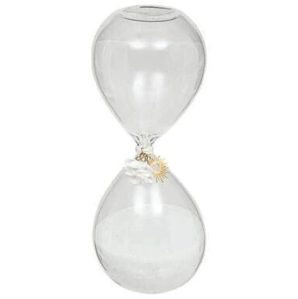 Klepsydra Flo szklana 20cm z białym piaskiem