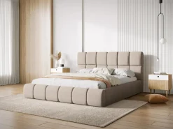 Łóżko Bellis Beige Chenille 200x200cm