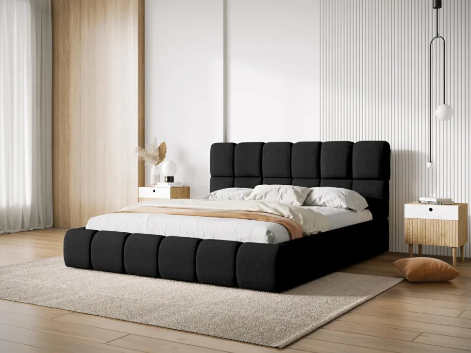 Łóżko Bellis Black Chenille 160x200cm
