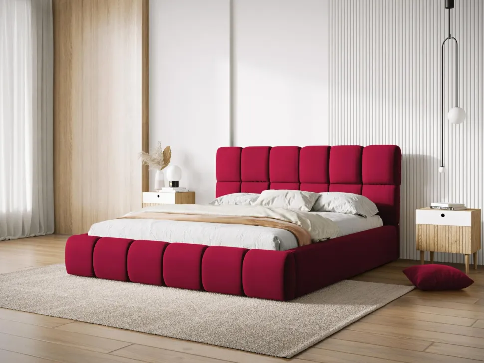 Łóżko Bellis Red Velvet 200x200cm