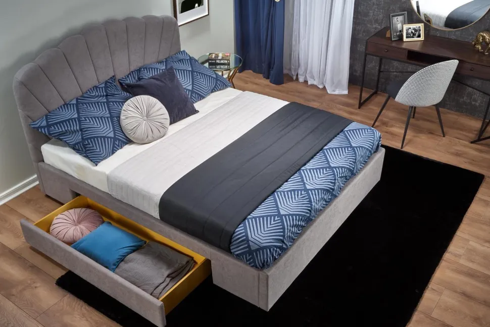 Łóżko Brig 160, jasny popielaty