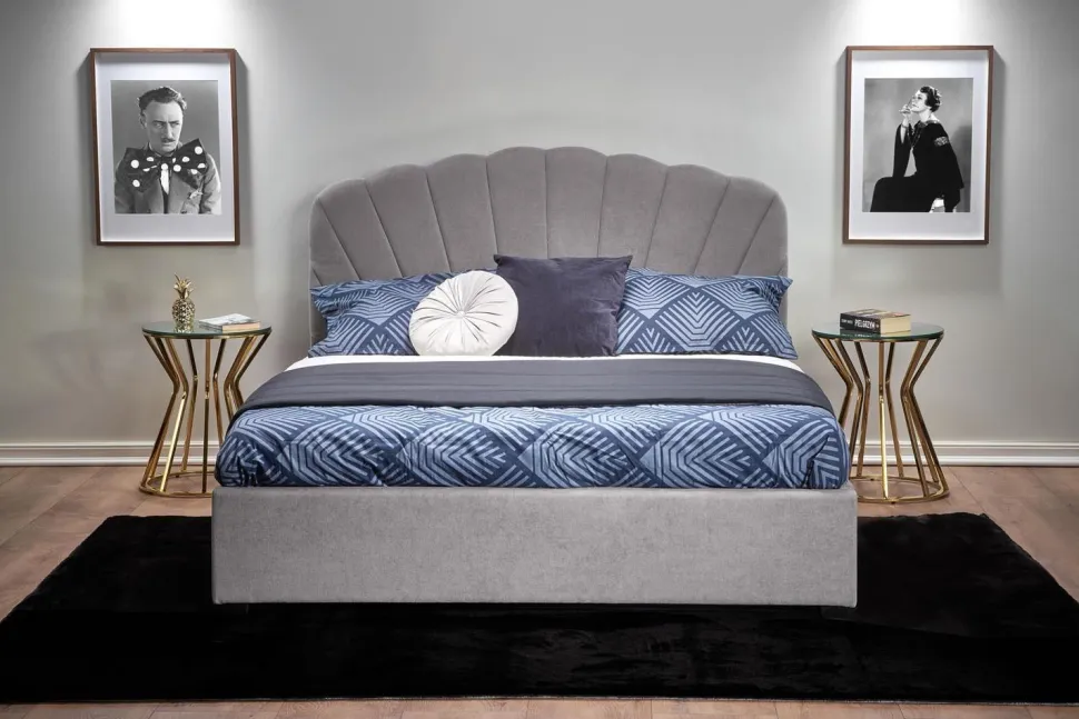 Łóżko Brig 160, jasny popielaty