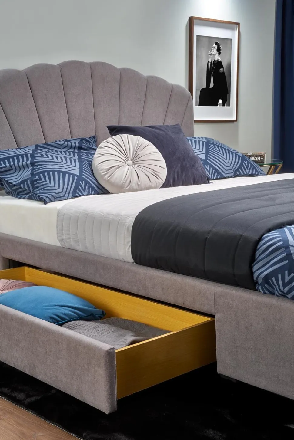 Łóżko Brig 160, jasny popielaty