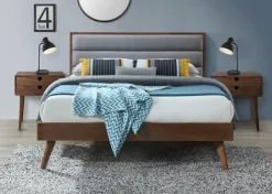 Łóżko Dylan popielaty / orzech