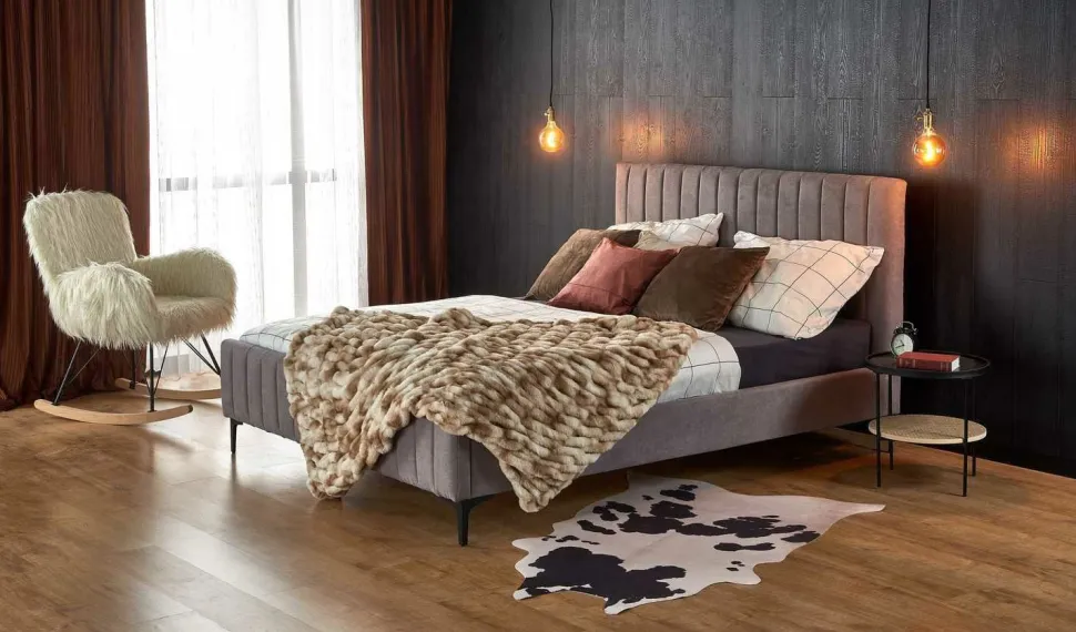 Łóżko Franco 160, jasny popielaty