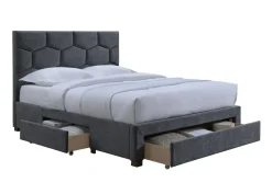 Łóżko Harrietta 160 z szufladami popielaty