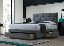 Łóżko Harrietta 160 z szufladami popielaty