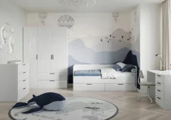 Łóżko Holly z szufladami 90cm szare