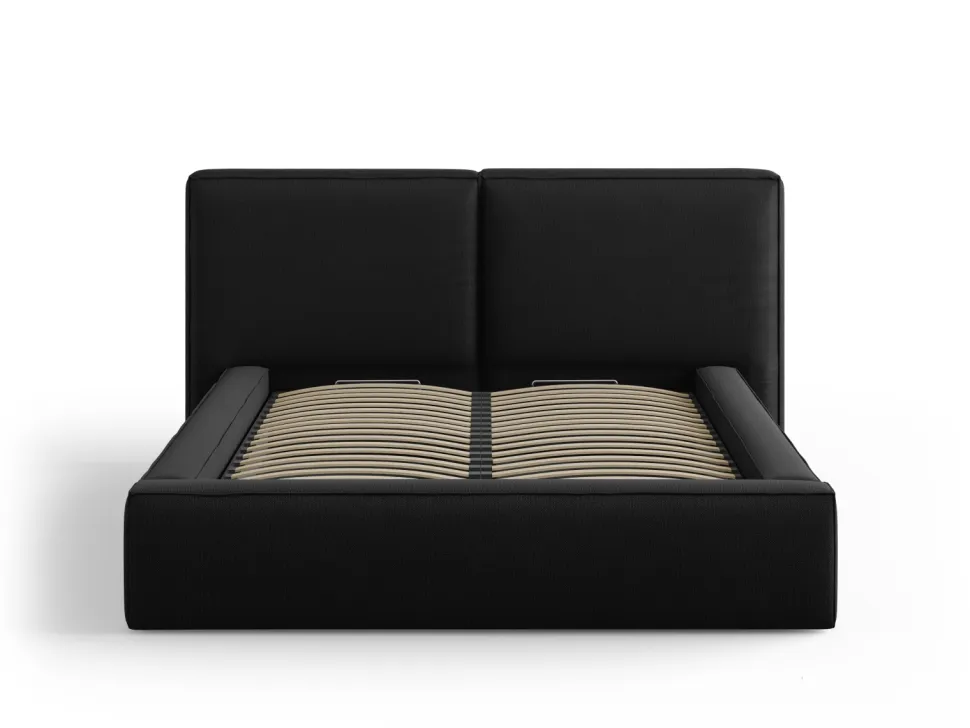 Łóżko Jodie II Black Structured Fabric 180x200